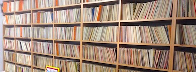 Singles shelves in Paul's Music Library