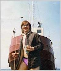 Paul Rusling on the Mi Amigo liffeboat